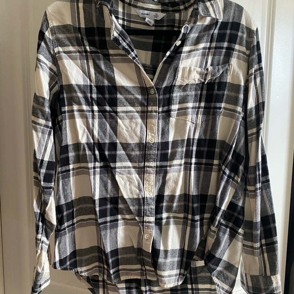 Old Navy “The Classic” Monochrome Plaid Shirt